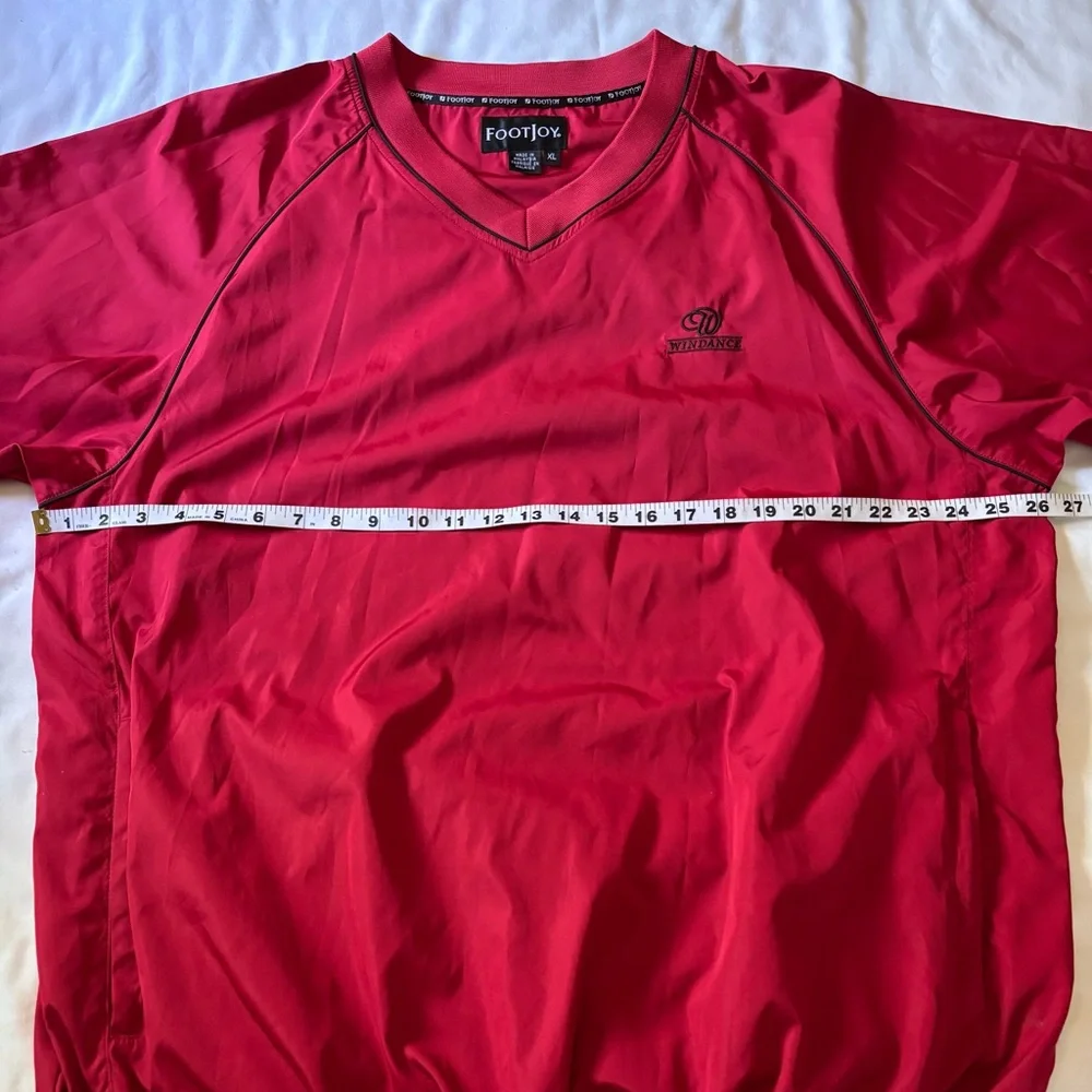 Footjoy FJ Golf Men XL Red Wind/Rain Pullover Monogrammed